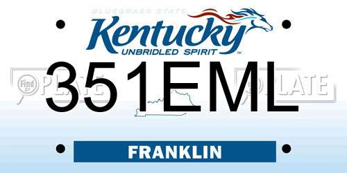 351EML Kentucky License Plate