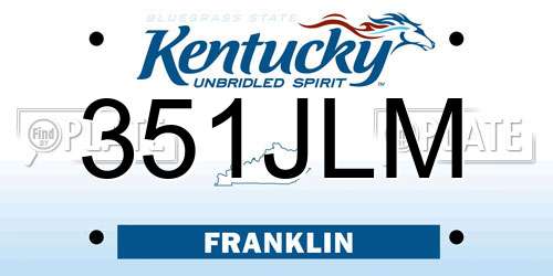 351JLM Kentucky License Plate