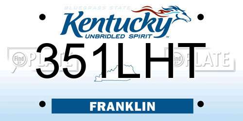 351LHT Kentucky License Plate