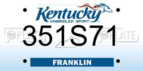351S71 Kentucky License Plate