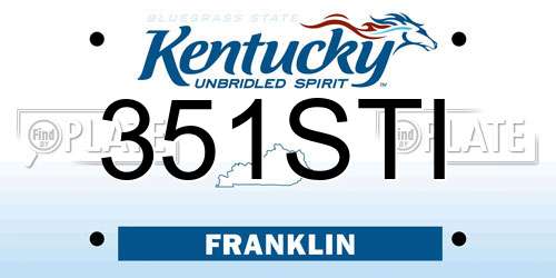 351STI Kentucky License Plate