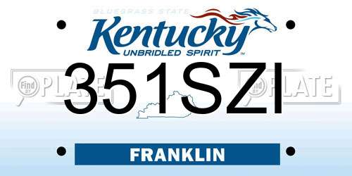 351SZI Kentucky License Plate