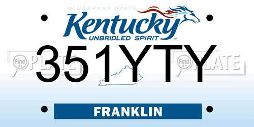 351YTY Kentucky License Plate