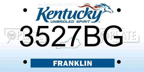 3527BG Kentucky License Plate