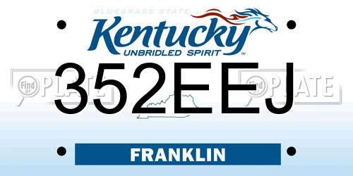 352EEJ Kentucky License Plate