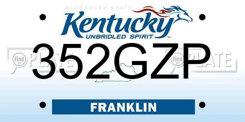 352GZP Kentucky License Plate