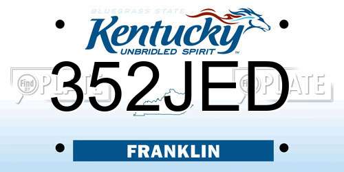 352JED Kentucky License Plate