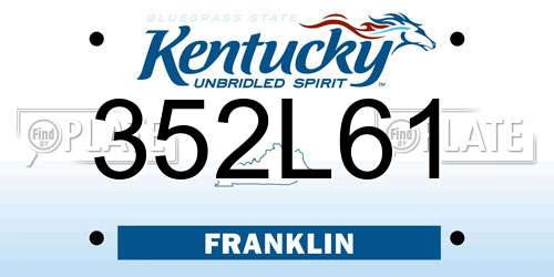 352L61 Kentucky License Plate