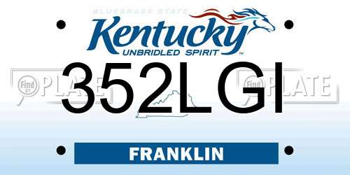 352LGI Kentucky License Plate