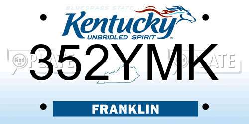 352YMK Kentucky License Plate
