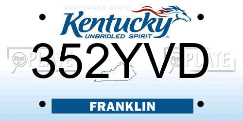 352YVD Kentucky License Plate