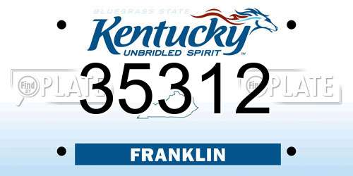 35312 Kentucky License Plate
