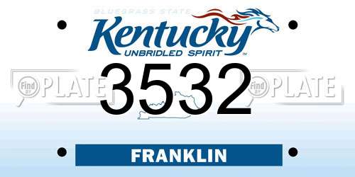 3532 Kentucky License Plate