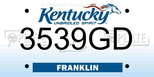 3539GD Kentucky License Plate