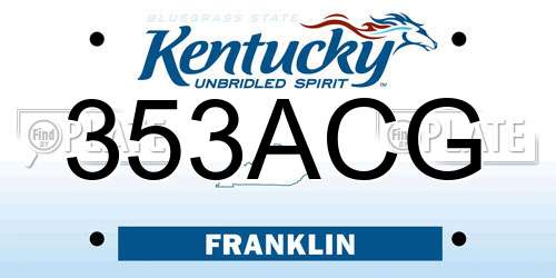 353ACG Kentucky License Plate