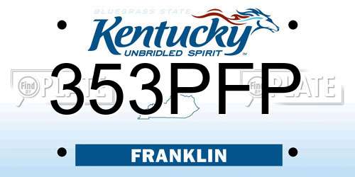 353PFP Kentucky License Plate