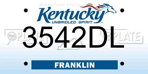 3542DL Kentucky License Plate