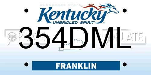 354DML Kentucky License Plate