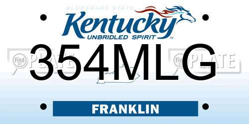 354MLG Kentucky License Plate