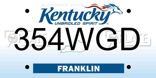 354WGD Kentucky License Plate
