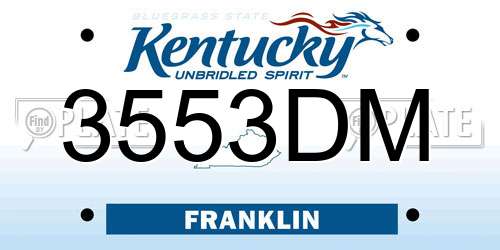 3553DM Kentucky License Plate