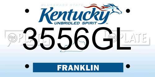 3556GL Kentucky License Plate