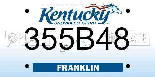 355B48 Kentucky License Plate