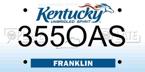 355OAS Kentucky License Plate