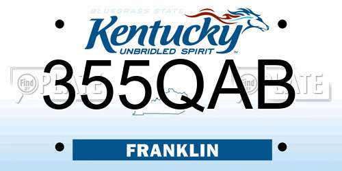 355QAB Kentucky License Plate
