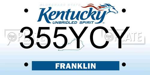 355YCY Kentucky License Plate