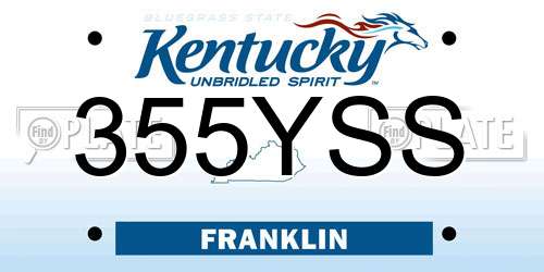355YSS Kentucky License Plate