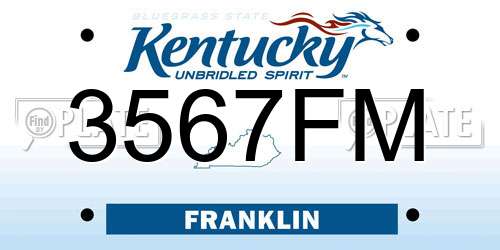 3567FM Kentucky License Plate