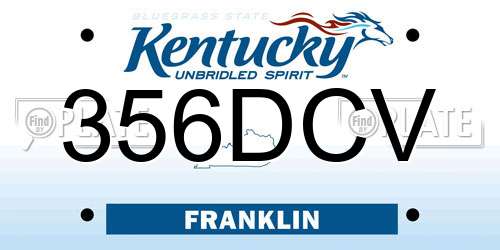 356DCV Kentucky License Plate