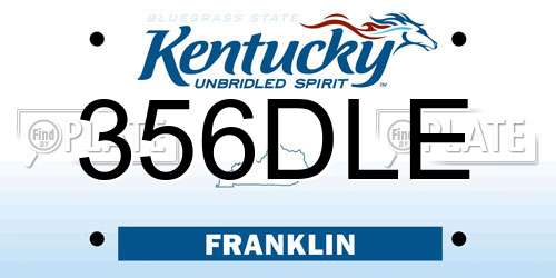 356DLE Kentucky License Plate