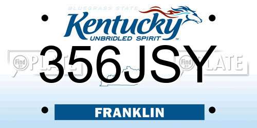 356JSY Kentucky License Plate