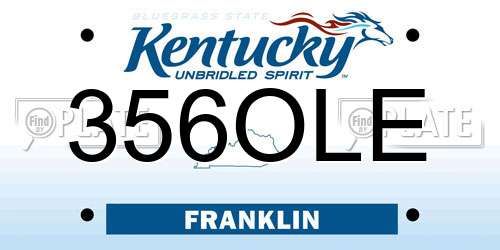 356OLE Kentucky License Plate