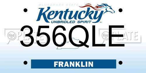 356QLE Kentucky License Plate