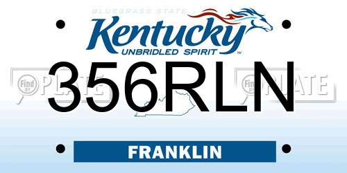 356RLN Kentucky License Plate