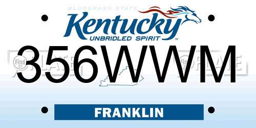 356WWM Kentucky License Plate
