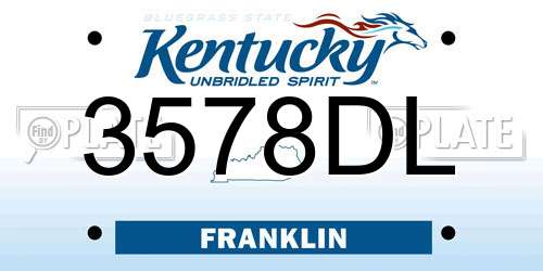 3578DL Kentucky License Plate