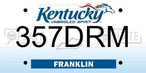 357DRM Kentucky License Plate
