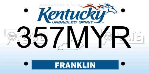 357MYR Kentucky License Plate