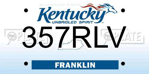 357RLV Kentucky License Plate