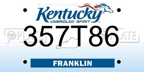 357T86 Kentucky License Plate