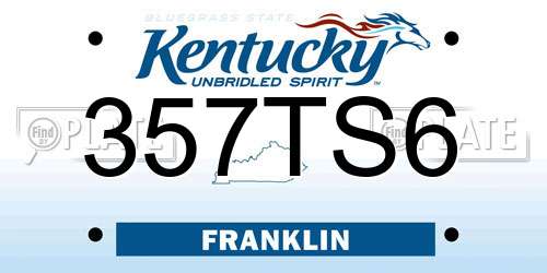 357TS6 Kentucky License Plate