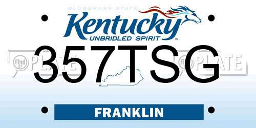 357TSG Kentucky License Plate