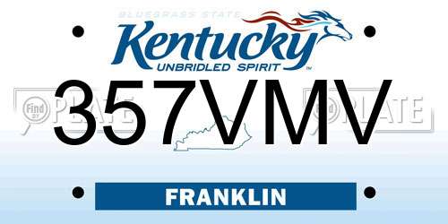 357VMV Kentucky License Plate