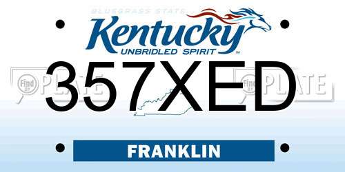 357XED Kentucky License Plate