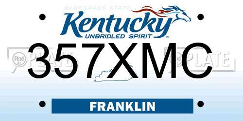 357XMC Kentucky License Plate