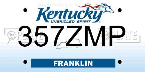 357ZMP Kentucky License Plate